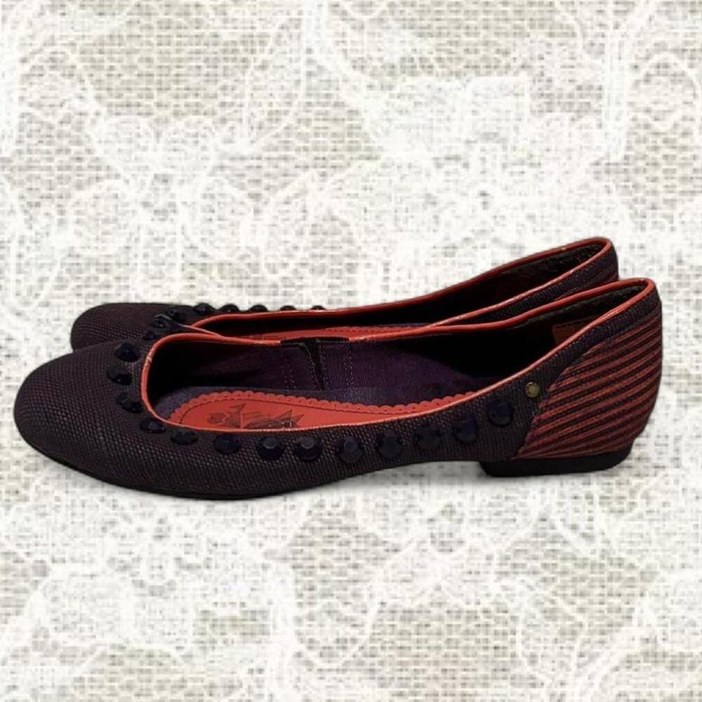 Studded purple and striped Diesel flats